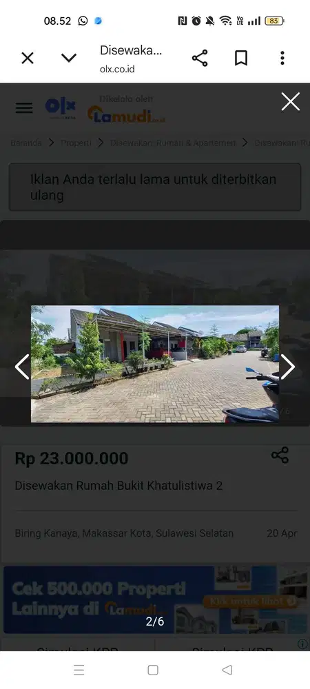 Disewakan Bukit Khatulistiwa 2 Sudiang