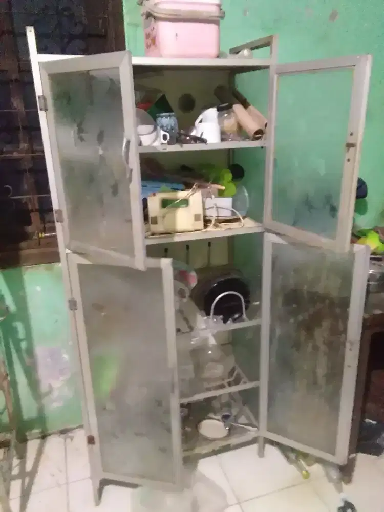 Rak piring almunium stenlis kaca