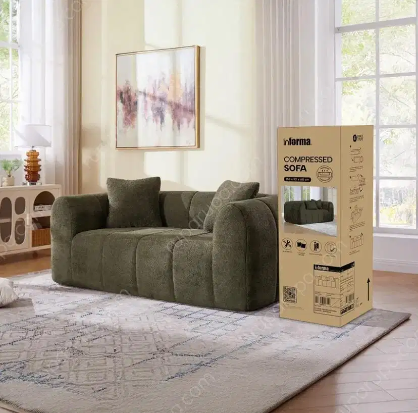 Informa Layla Sofa Fabric 2 Seater In Box - Hijau