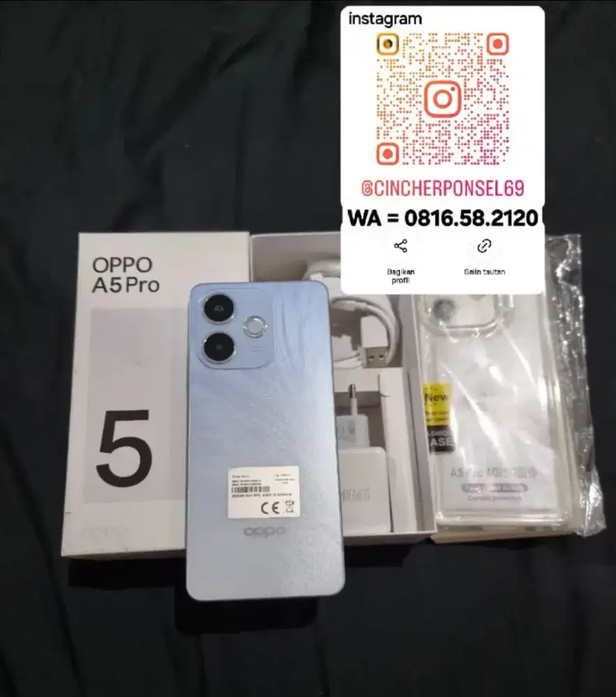 Jual hp Oppo A5 Pro 8/256 istimewa mulus grns panjang free case
