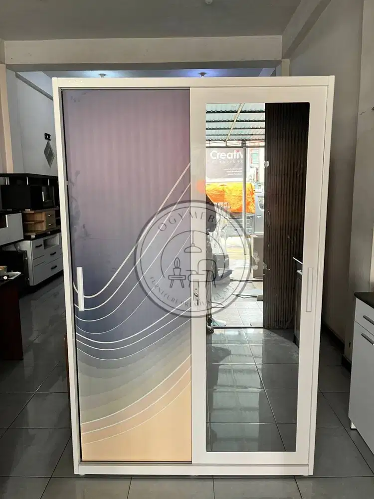 PROMO SALE LEMARI PAKAIAN BESI 2 PINTU SLIDING GRATIS ANTAR