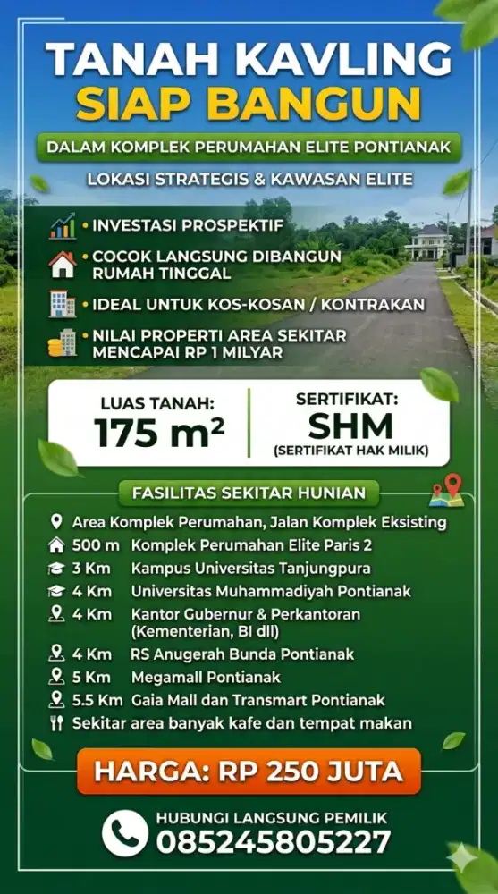 Dijual Cepat Tanah Kavling Siap Bangun