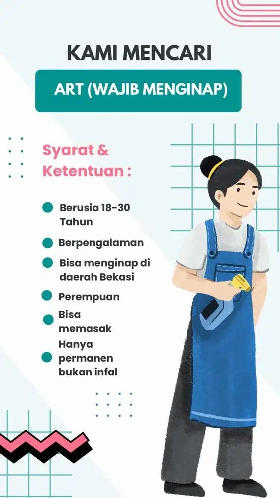 Asisten Rumah Tangga (ART) - Dibutuhkan segera!
