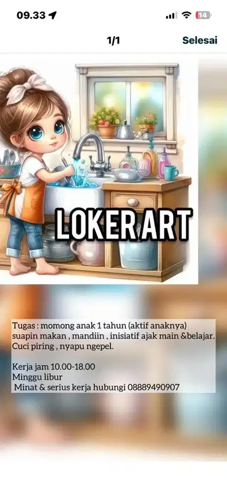 Loker momong anak & ART