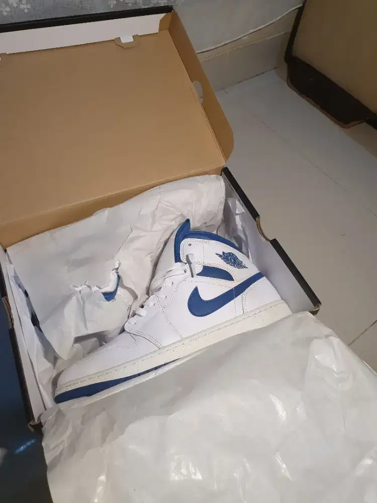 Original Nike Air Jordan 1 Mid AJ1 Industrial Blue