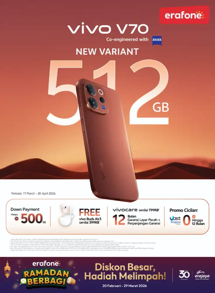 The new vivo v70 5g varian 512gb