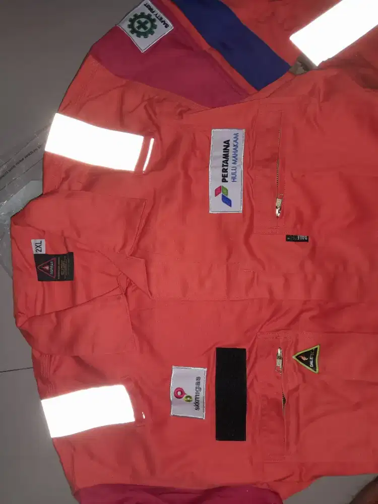 JUAL COVERALL DALETEC UKURAN 2XL WARNA ORANGE BARU (QTY : 2 PCS).