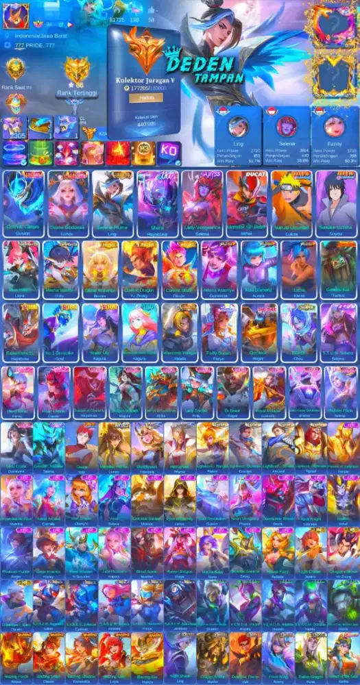 Jual akun ml all data aman minat sung WA