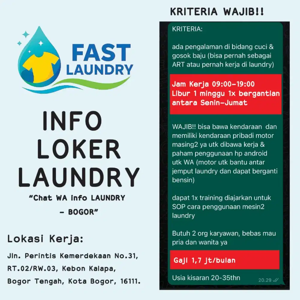 Lowongan kerja laundry