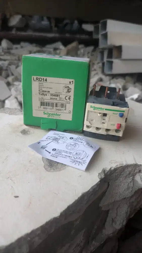 RELAY SCHNEIDER LRD14 TeSYS THERMAL OVERLOAD SEKEN BEKAS LIKE NEW