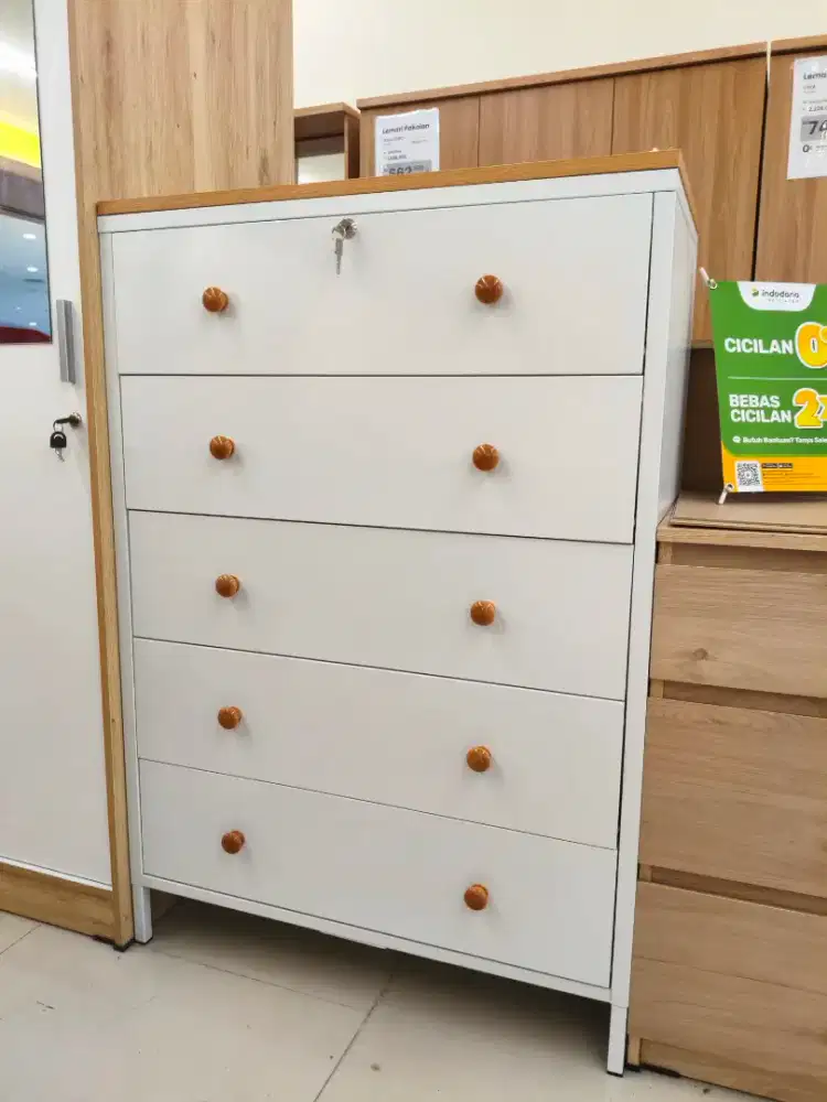 Selma Alana Laci Penyimpanan 5 Tingkat Putih – Simpel & Multifungsi