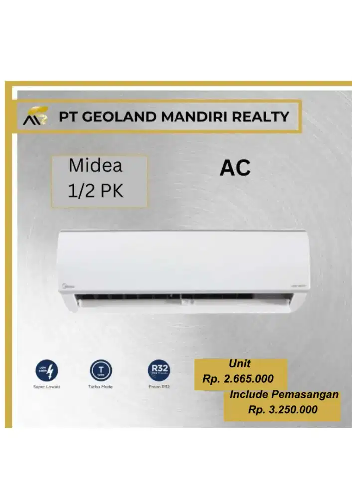 AC Midea 1/2 PK Low Watt - Dingin Cepat dan Hemat Listrik
