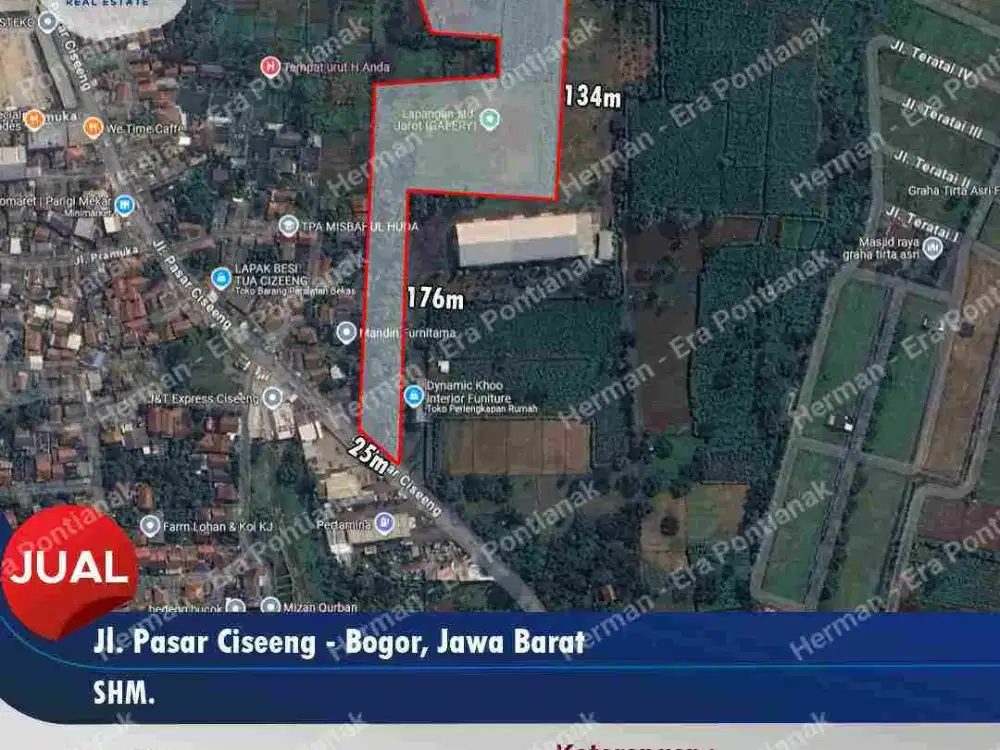 Tanah Tepi Jalan Pasar Ciseeng, Bogor