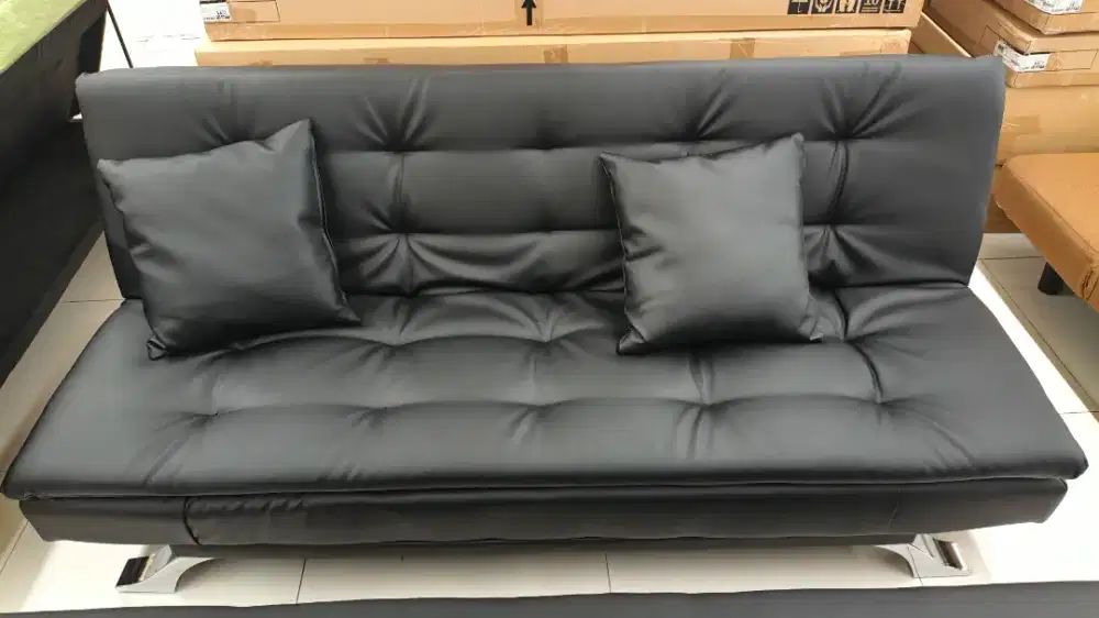SOFABED GREESA LEATHER BLACK