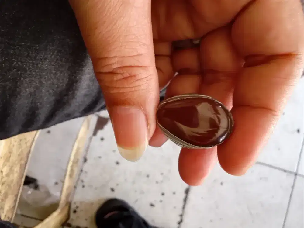 Cincin batu Yaman asli warna kopiko