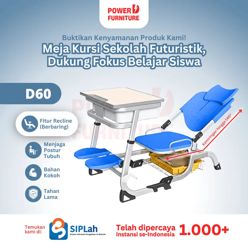 Meja Sekolah Reclined - Kursi Sekolah Modern | Bangku Sekolah Modern