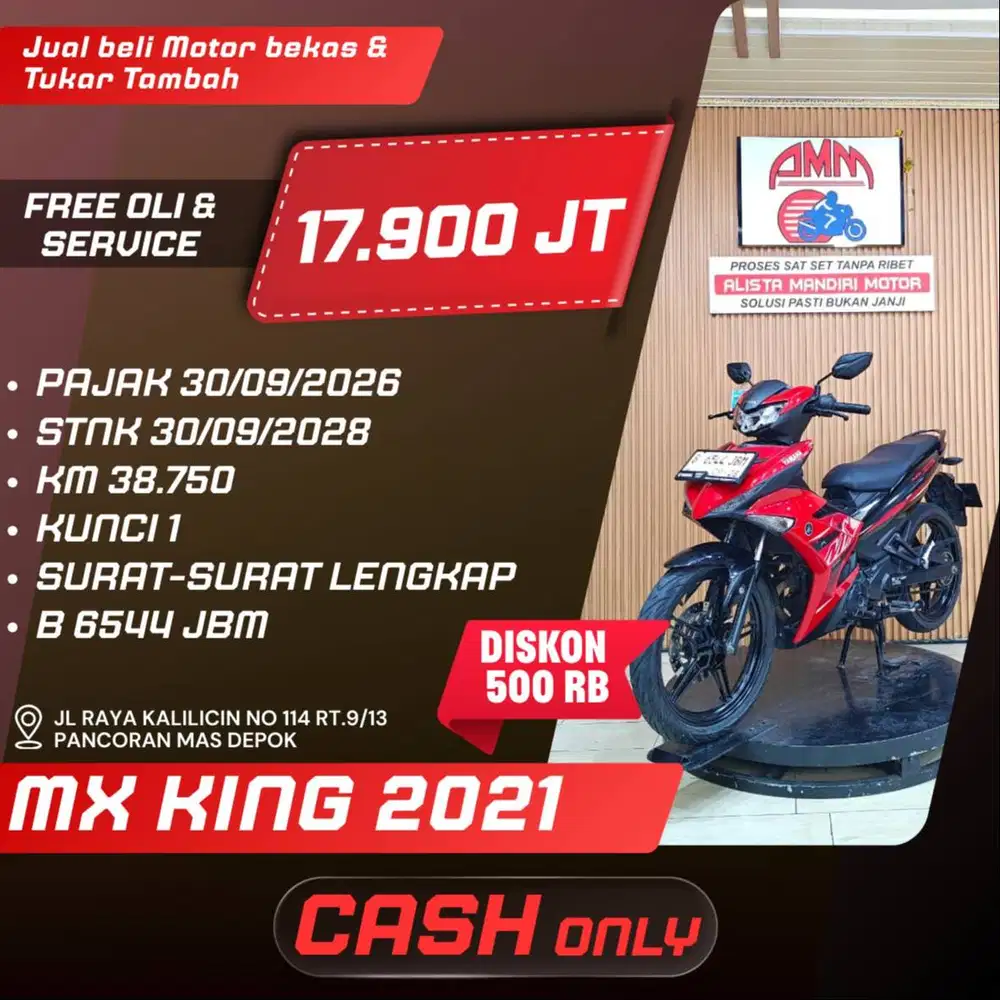 MX KING TH 2021 MULUSS LIKE NEW PAJAK ON BISA TT/PAKAI CC/PAYLATER
