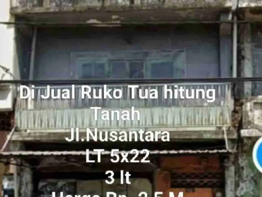 Dijual Ruko Tua 3 lantai di Jl. Nusantara Makassar
