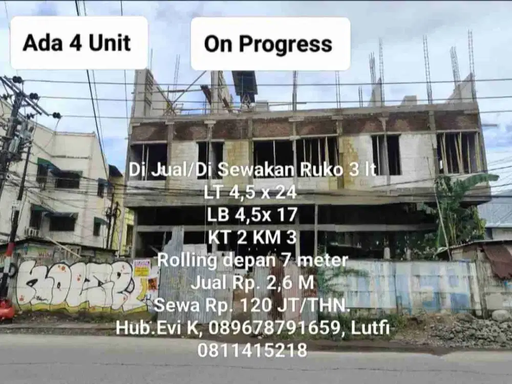 Dijual dan Disewakan Ruko 3 lantai di Jl. Adyaksa Baru Makassar