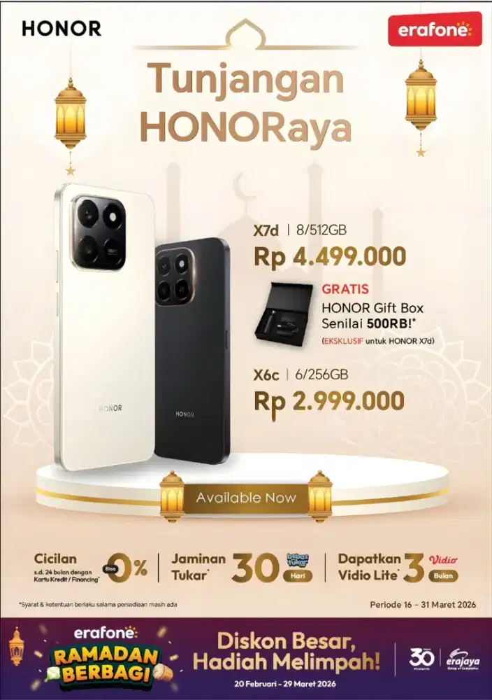 NEW PRODUK HONOR X6C, X7D GARANSI RESMI HONOR
