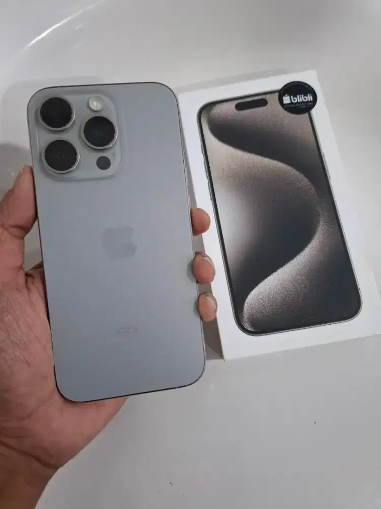 iPhone 15 pro 128gb iBox Blibli natural titanium