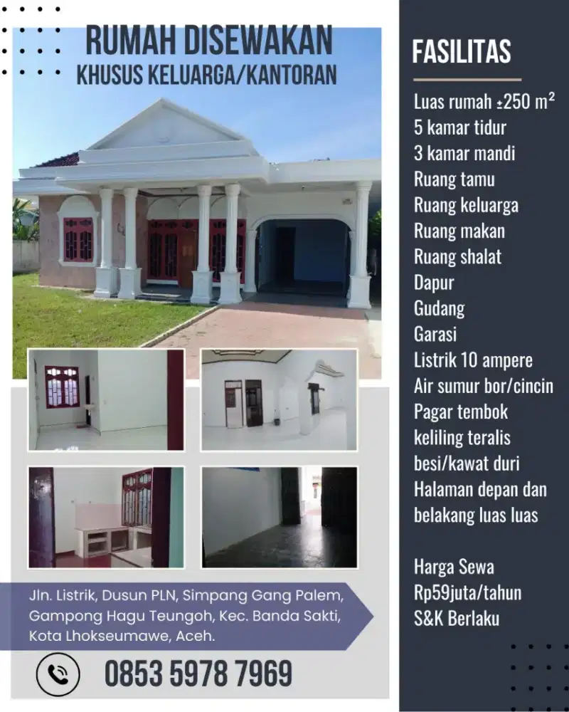 Rumah Disewakan Lhokseumawe Aceh