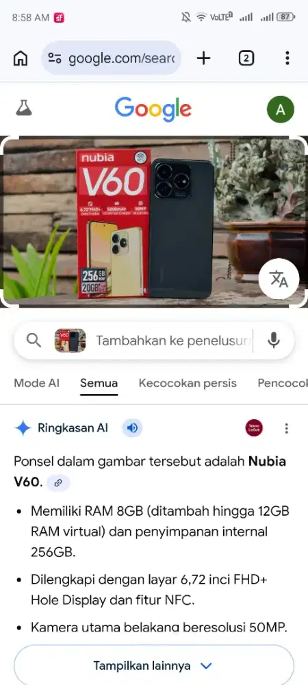 Nubia v60 Hitam