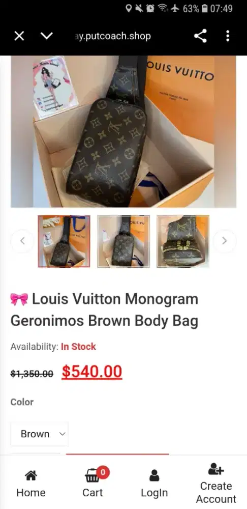 Preloved body bag LV monogram original kulas, furing kulit