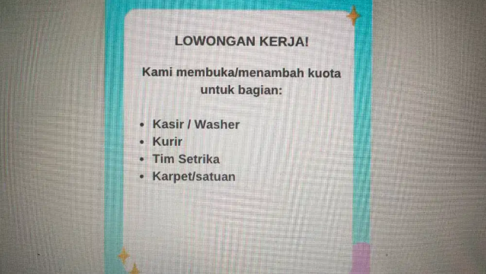 Karyawan Laundry