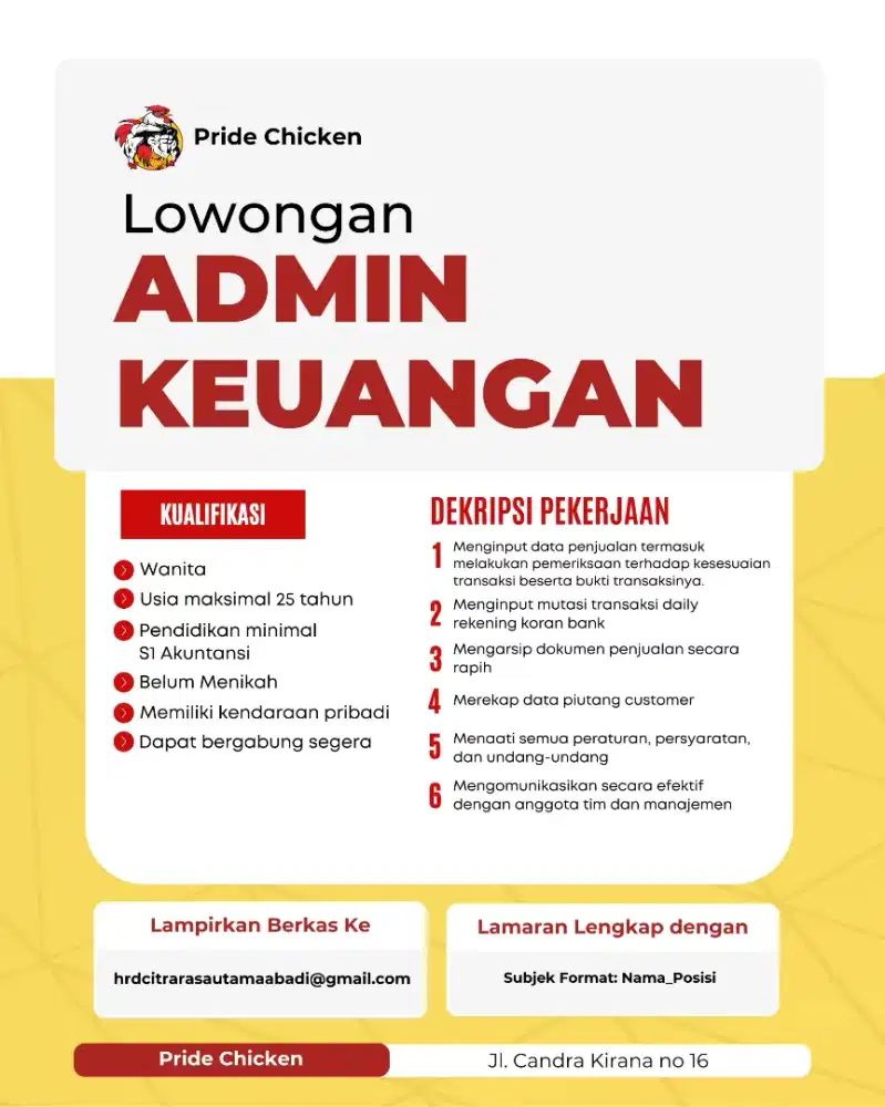 OPEN LOWONGAN KERJA UNTUK STAFF AKUNTANSI
