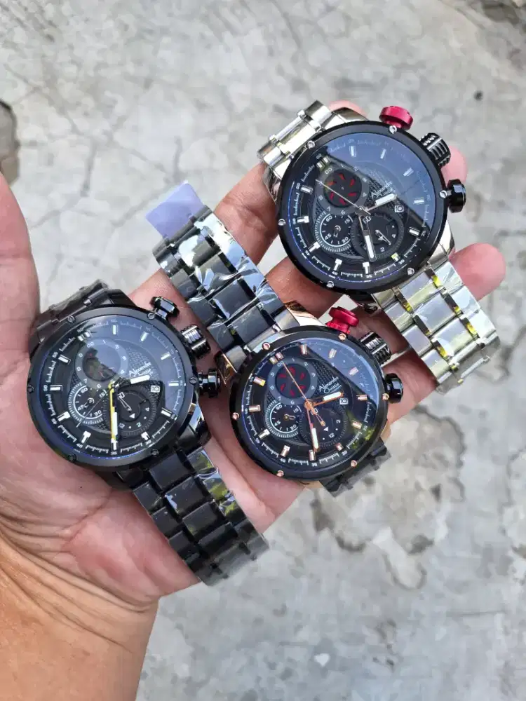 Jam tangan alexandre christie 6239 free strap kulit original