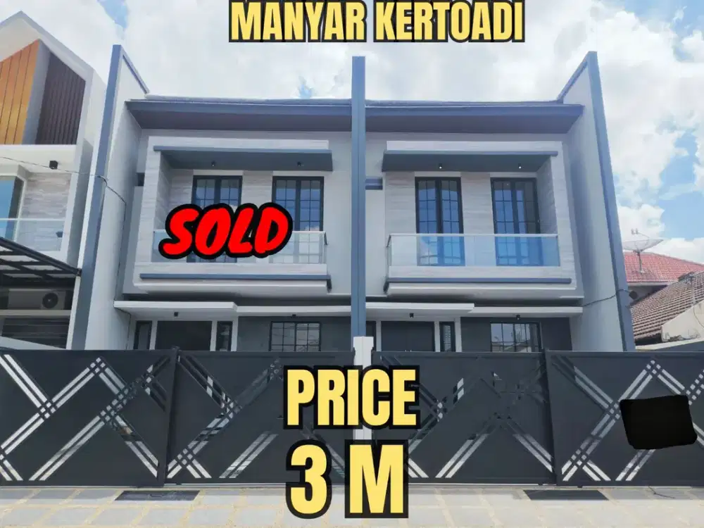   ‼️BARU GRESS, SISA 1 UNIT‼️ RUMAH TENGAH KOTA MANYAR KERTOADI DEKAT KERTAJAYA DHARMAHUSADA KLAMPIS