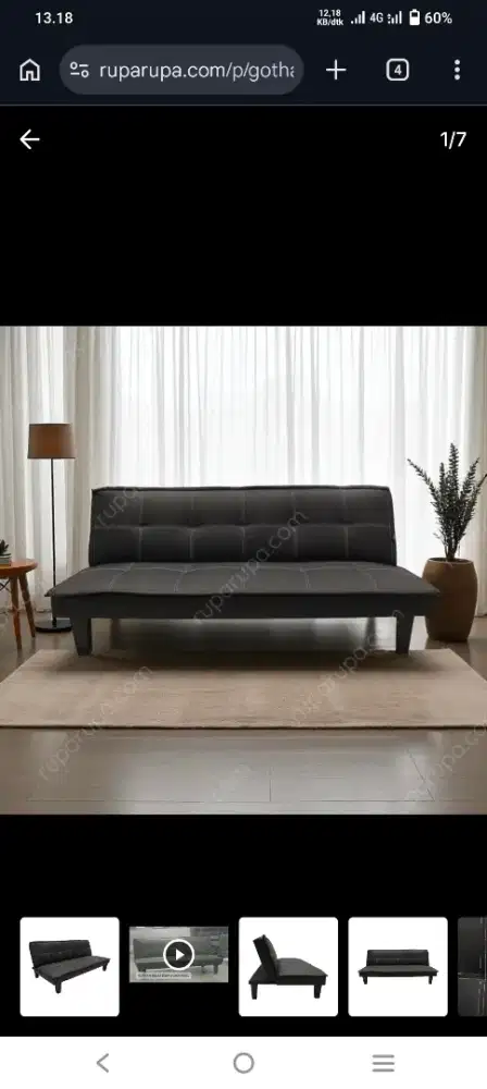 PROMO !! SELMA GOTHAM SOFABED KULIT SINTETIS - BLACK