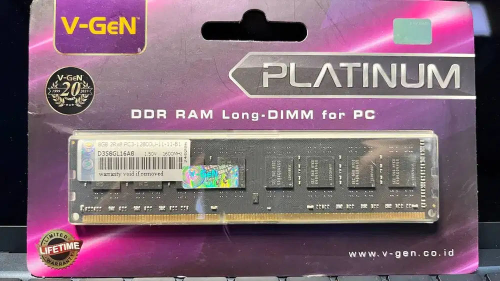 V-GeN RAM DDR3/DDR3L 8GB 12800 PLATINUM