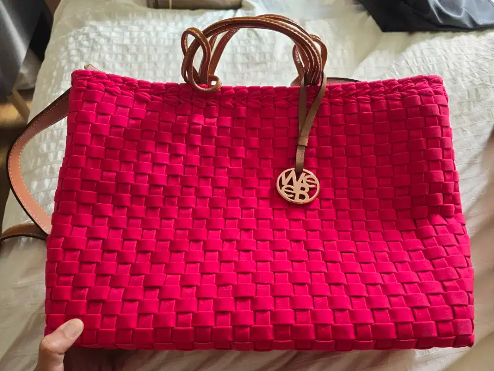 Tas Jinjing Anyam Webe Original Pink