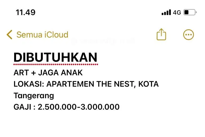 Asisten Rumah Tangga + Jaga Anak