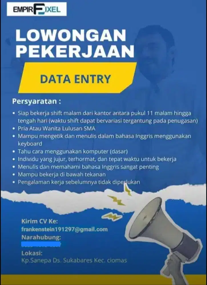 LOWONGAN KERJA DATA ENTRY