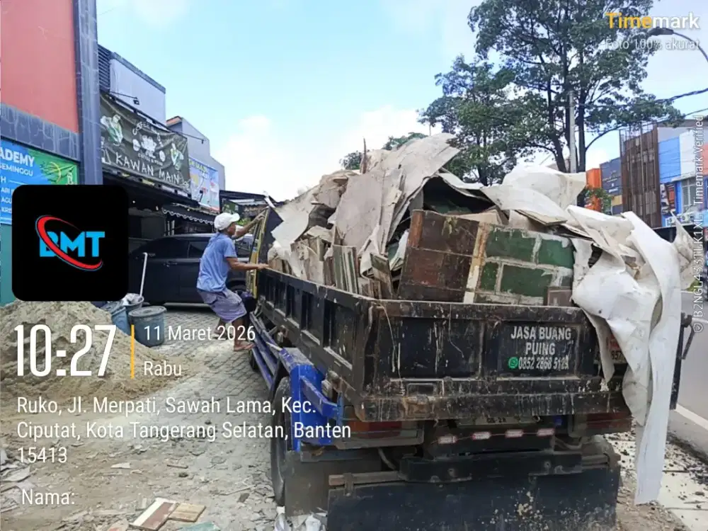 Jasa buang sampah kasur lemari puing