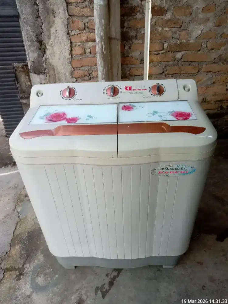 Mesin cuci daimitsu 2 tabung 7 kg bs TT mesin cuci rusak