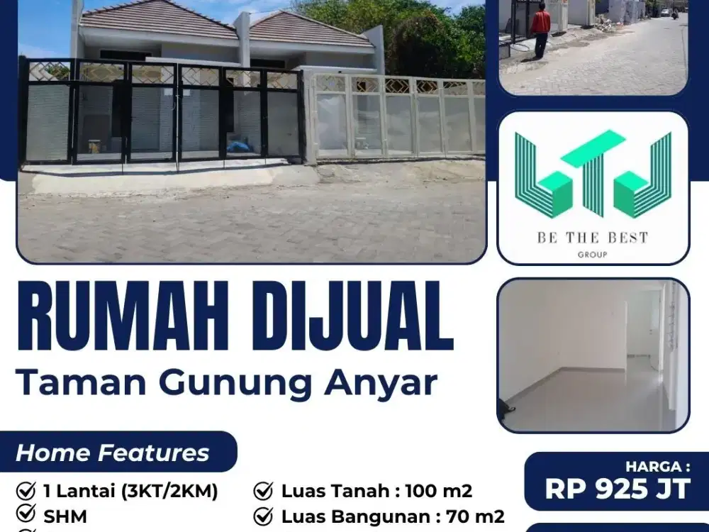 DIJUAL 1 UNIT RUMAH CANTIK DI AKSES MASUK PERUM TAMAN GUNUNG ANYAR, SURABAYA.