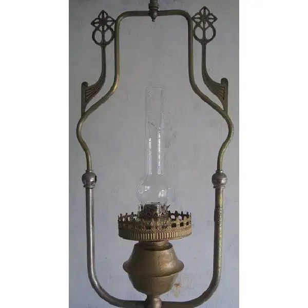 Vintage antik - art deco Joseph Rute lampu minyak gantung era kolonial