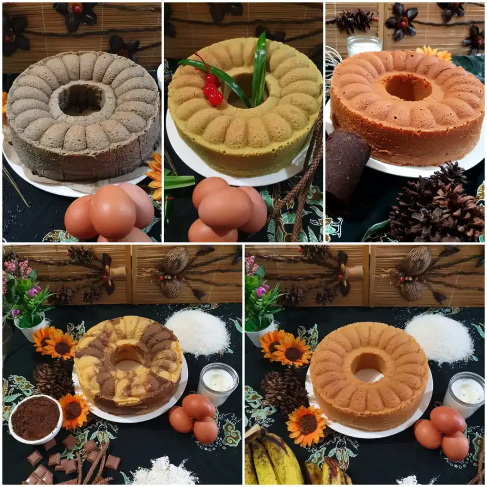 Kue Bolu lebaran Pisang Pandan Batik