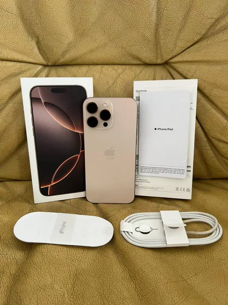 Fullset iPhone 16 Pro Max 256GB Dessert Titanium Garansi iBox Mei 26
