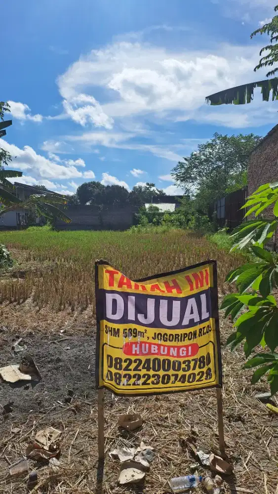 Tanah sawah SHM barat kampus ISI