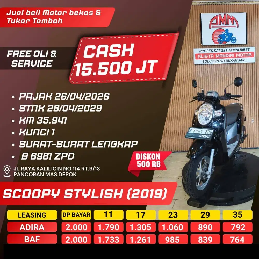SCOOPY STYLISH 2019 PAJAK HIDUP CC0% KREDIVO TOKPED SPAYLATER INDODANA
