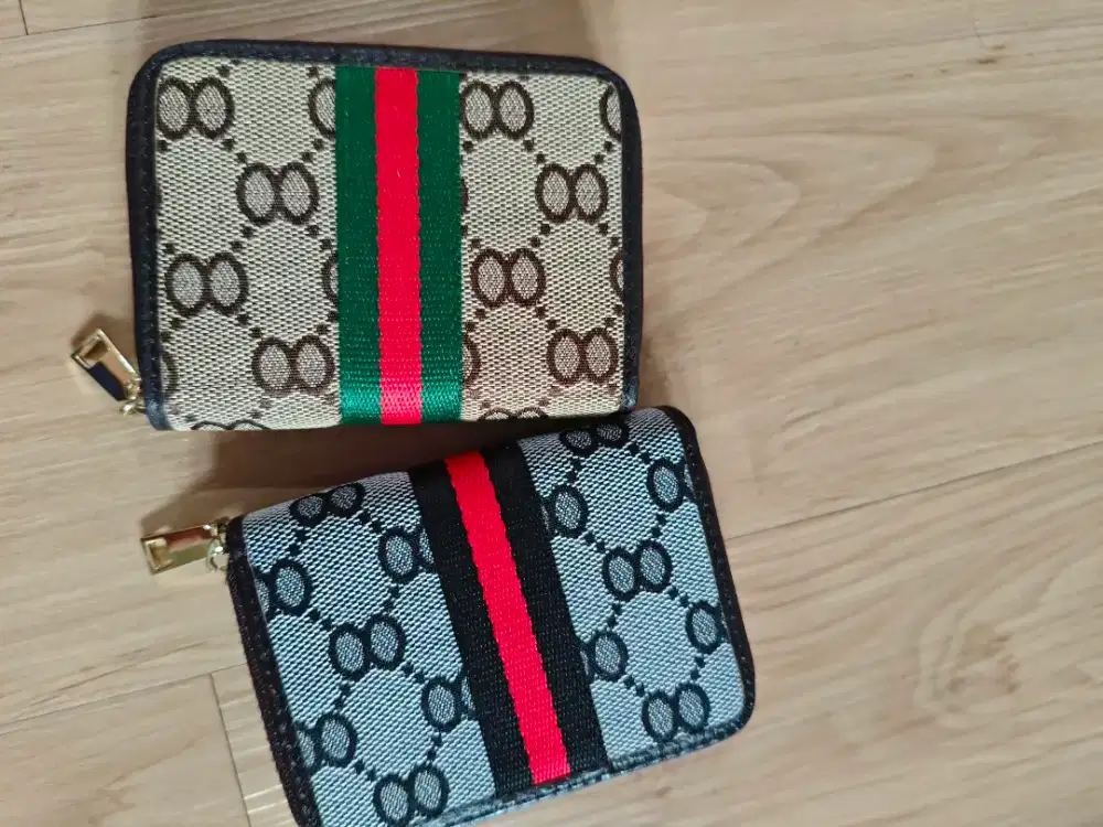 Dompet khusus kartu bahan kanvas motif guci