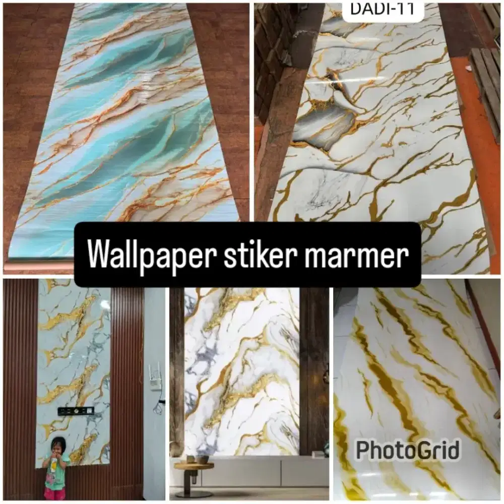 Wallpaper stiker dinding foam marmer