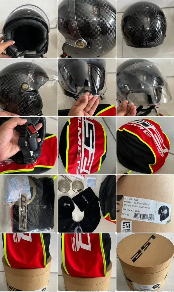 Helm full carbon LS2 Cabrio dobel visor size XL 58-61cm