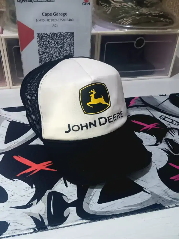 Topi Vintage Jaring Trucker Rope Ropehat Hat Hats Caps Cap John Deere