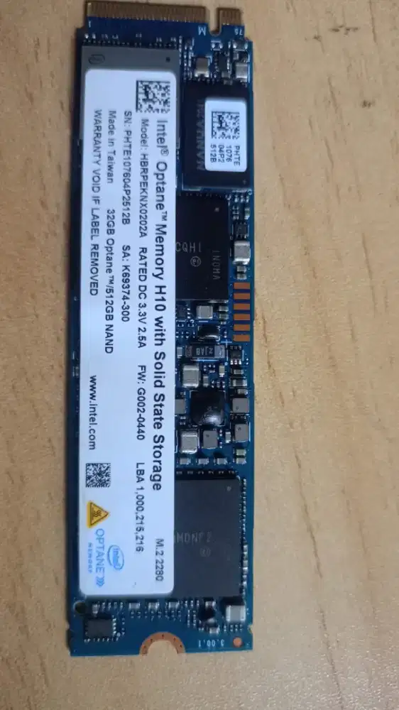 SSD NVME Intel Optane